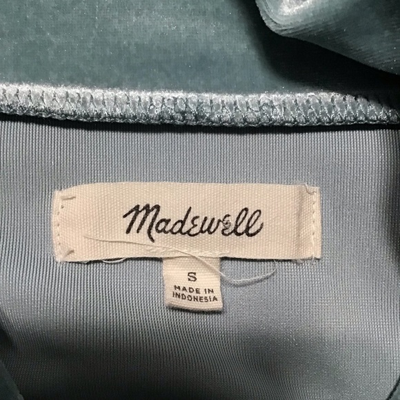 Madewell Light Teal Velvet Mockneck Top size S - Picture 5 of 8